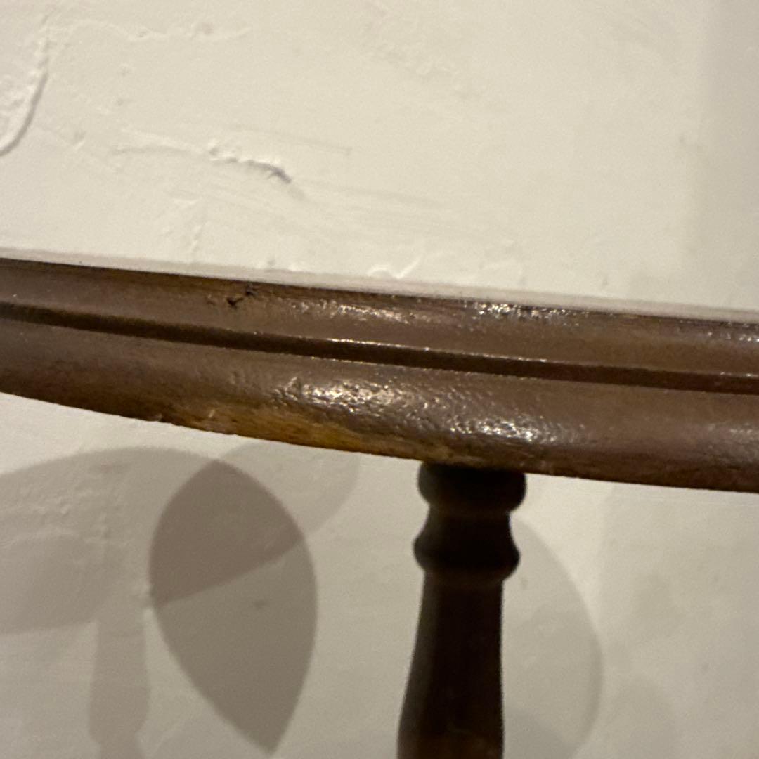 ヴィンテージ　木製サイドテーブル　ラウンド　花台 1