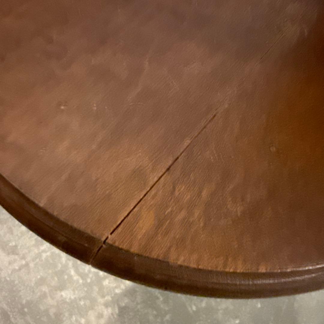 ヴィンテージ　木製サイドテーブル　ラウンド　花台 1