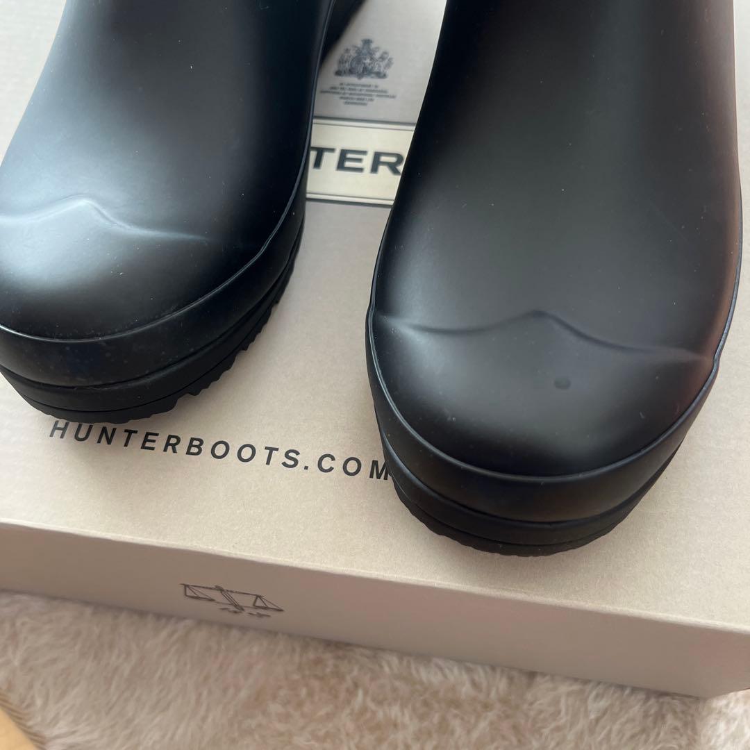 HUNTER ブラック レインブーツ ストライプ 公式　新品未使用