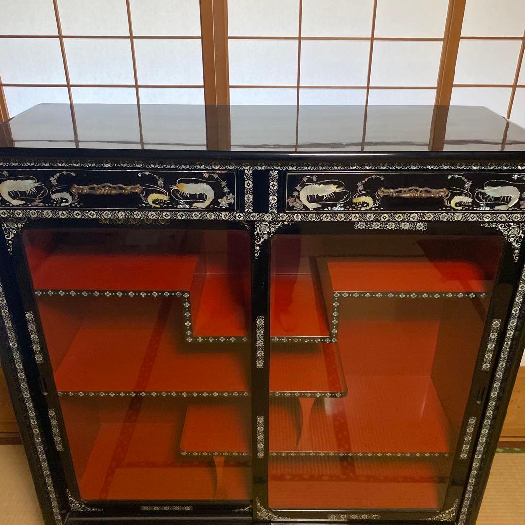 【Kancolo】韓国伝統工芸　螺鈿細工　茶箪笥　　貝細工　漆器　レトロ