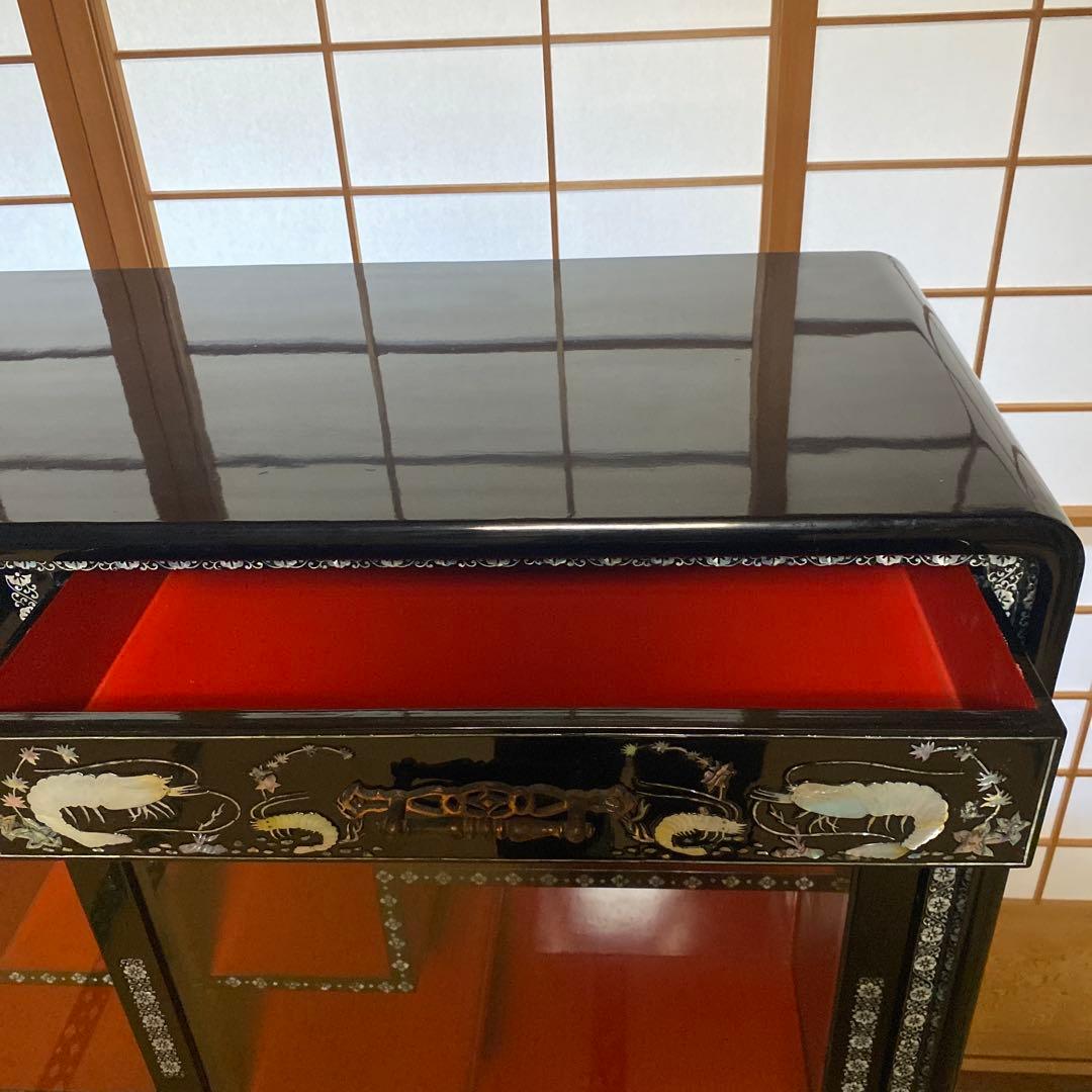 【Kancolo】韓国伝統工芸　螺鈿細工　茶箪笥　　貝細工　漆器　レトロ