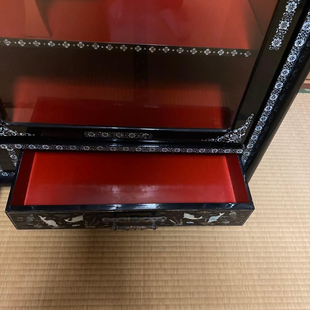 【Kancolo】韓国伝統工芸　螺鈿細工　茶箪笥　　貝細工　漆器　レトロ