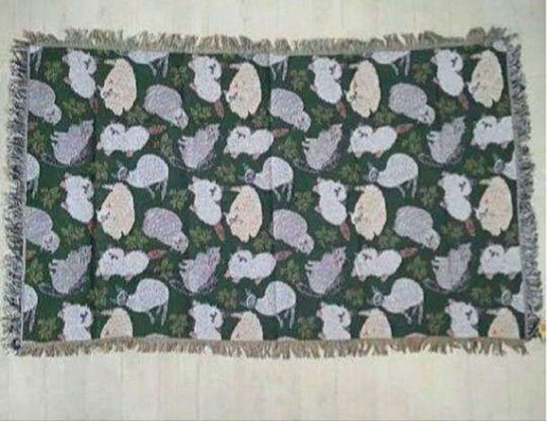 新品　松尾ミユキ　ゴブラン　タペストリーラグ　キャット＆リーフ　猫　ねこ　ネコ