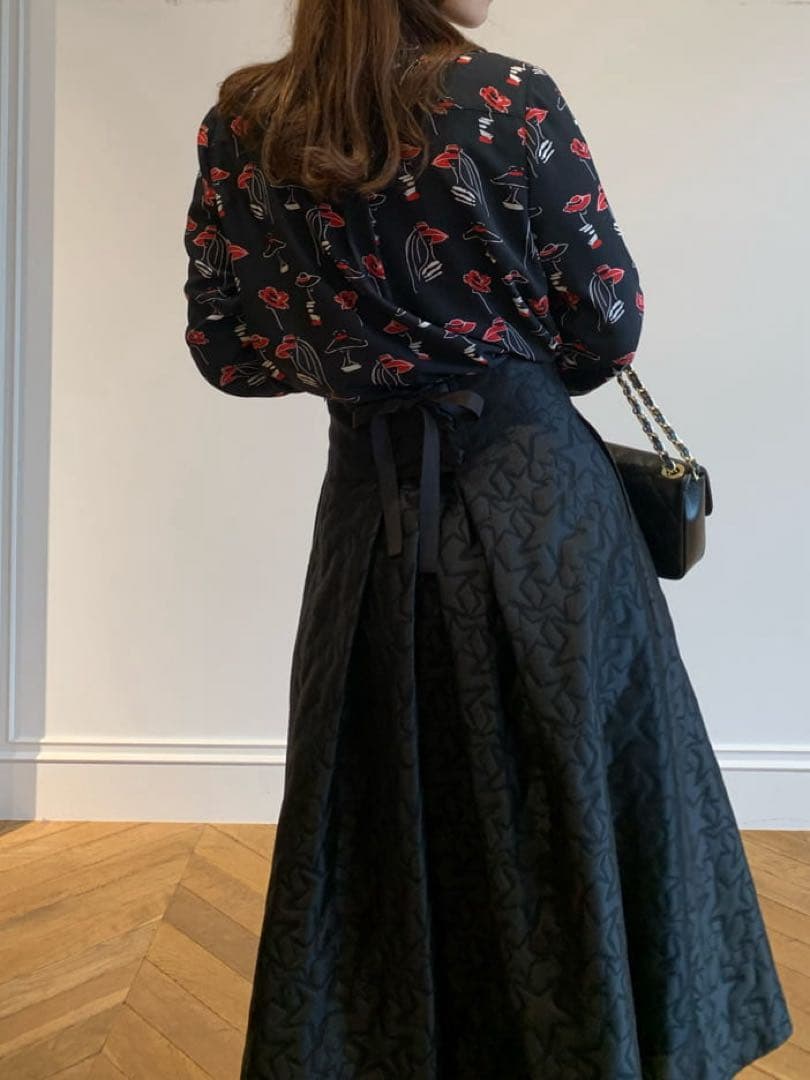 アルアバイル　ルルウィルビー ドローイング配色リボンブラウス