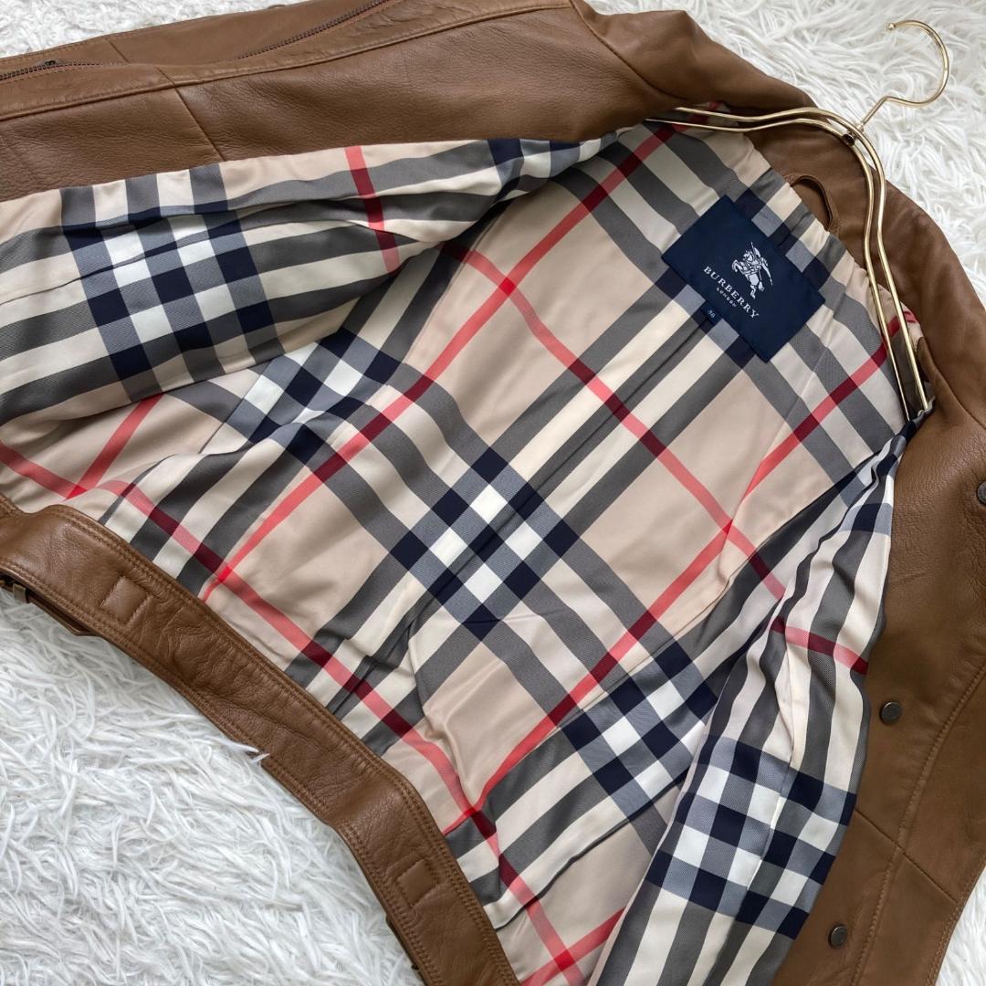 Burberry レザージャケット キャメル 38 ノバチェック