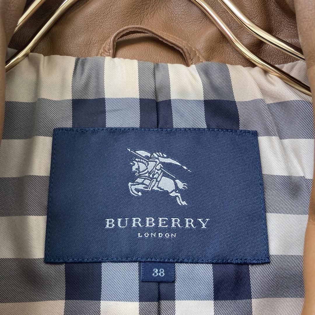 Burberry レザージャケット キャメル 38 ノバチェック