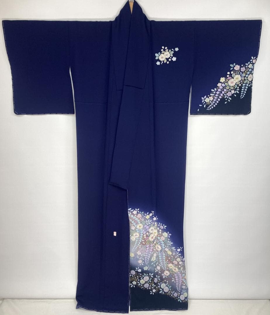 未使用 翠山工房 辻が花 絞り やまと 辻ヶ花 袷 訪問着 紫 黒 紫紺1388