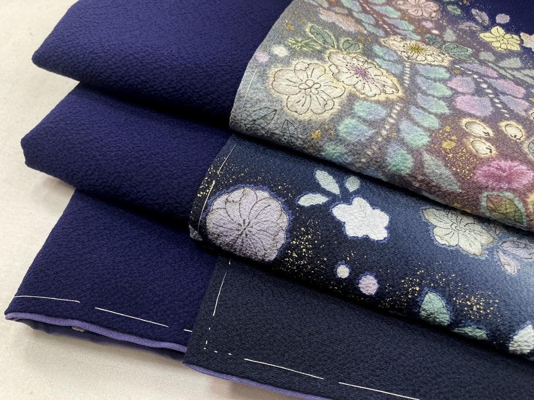 未使用 翠山工房 辻が花 絞り やまと 辻ヶ花 袷 訪問着 紫 黒 紫紺1388