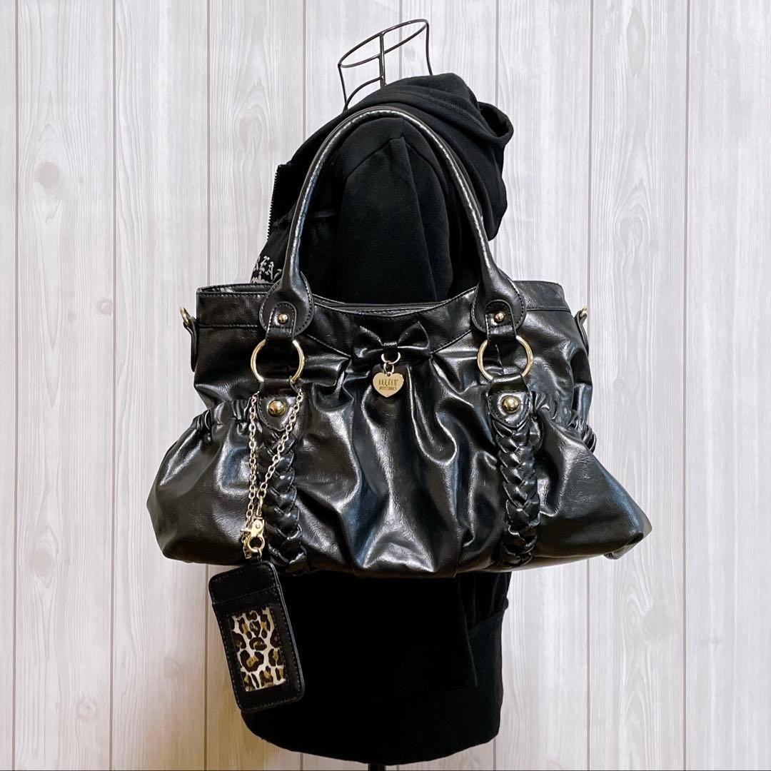 ハンドバッグ ショルダー 黒 リボン 平成ギャルy2k 量産型 地雷 MARS系