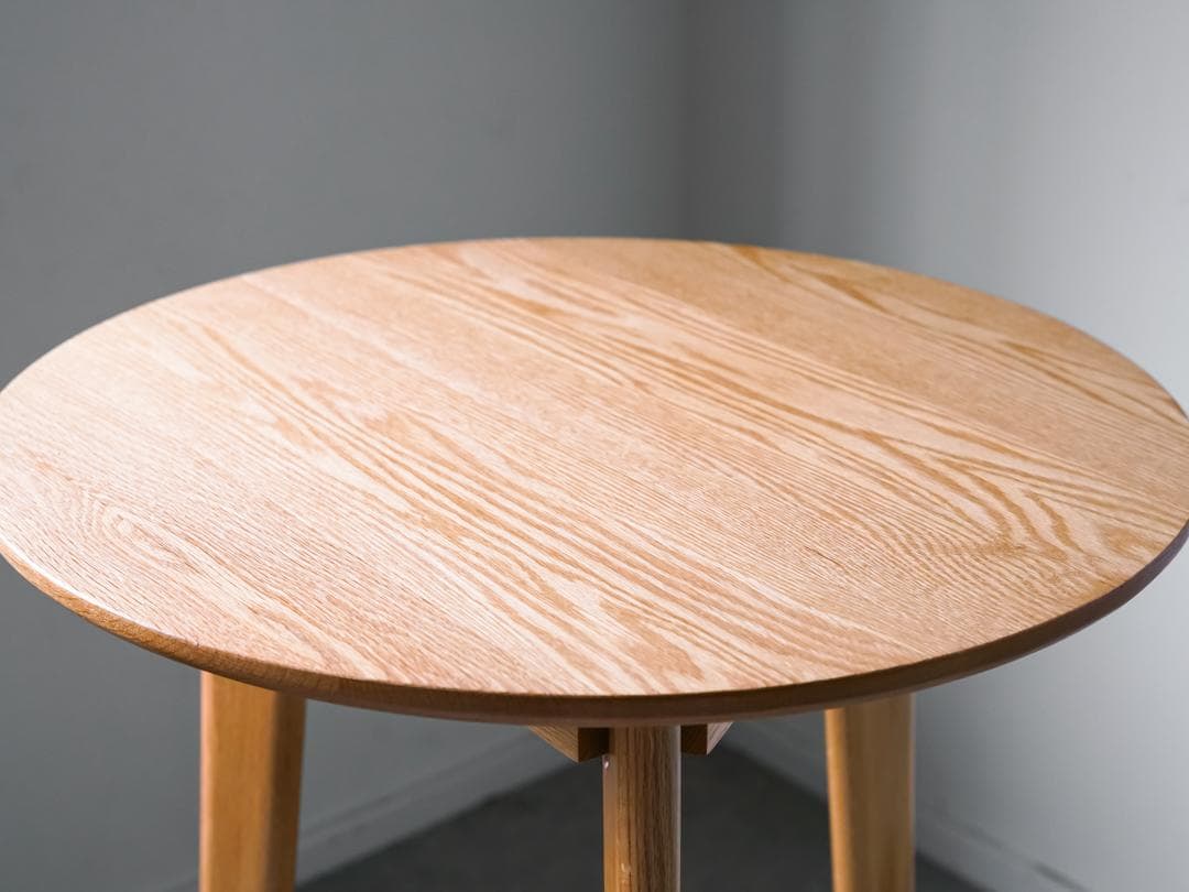 古道具 オーク材 ヴィンテージ ラウンドテーブル 北欧モダン