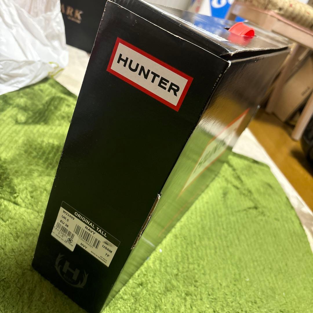 HUNTER ブラック ロングブーツ バックル付き 38 箱付き