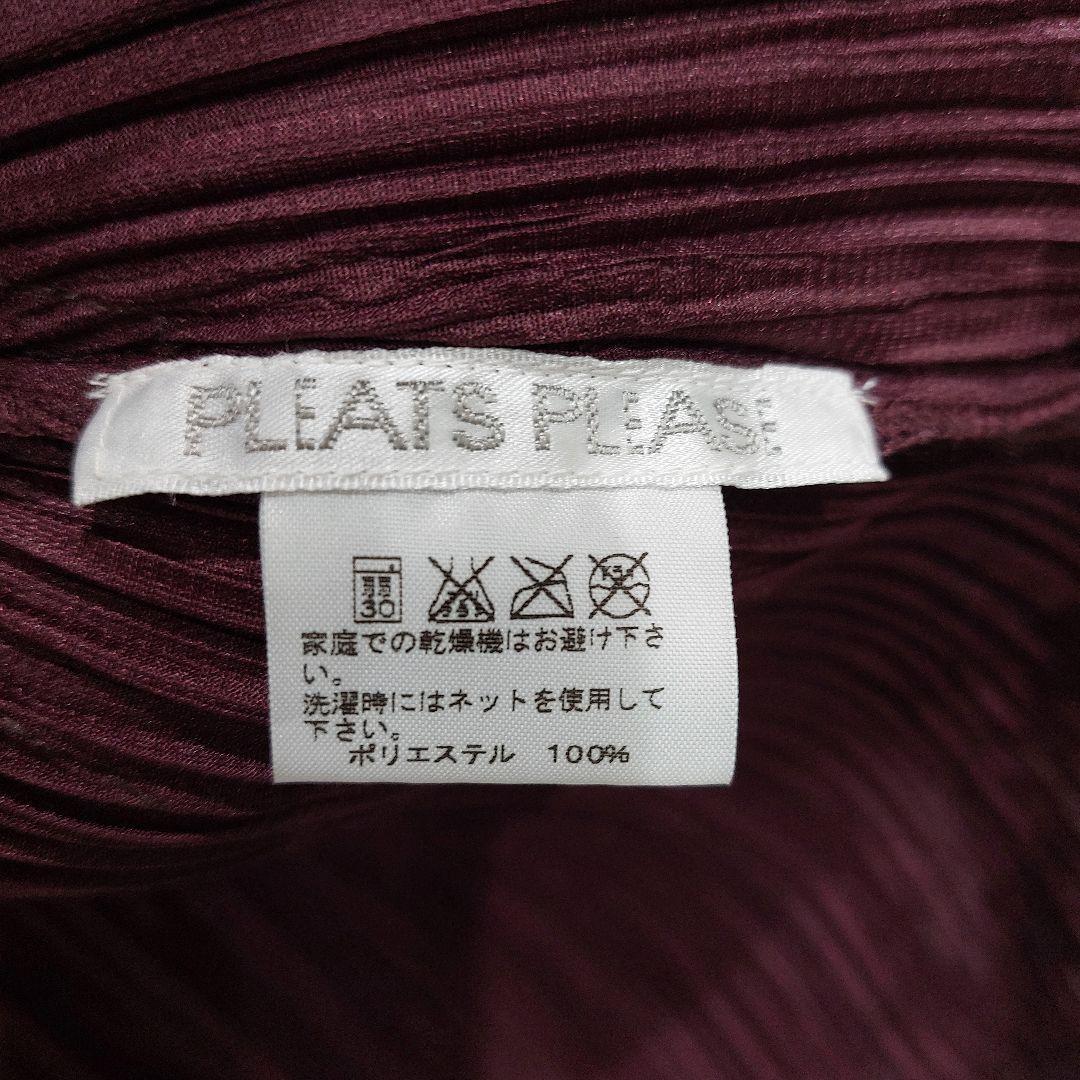 美品★プリーツプリーズ　イッセイミヤケ　フリンジブラウス　ワイン　薄手ジャケット