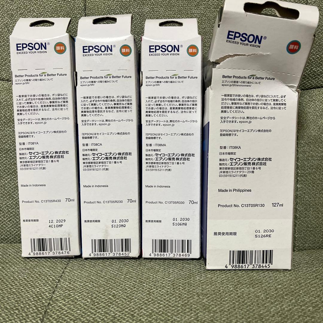 EPSON　IT08 純正インクカートリッジ　4色