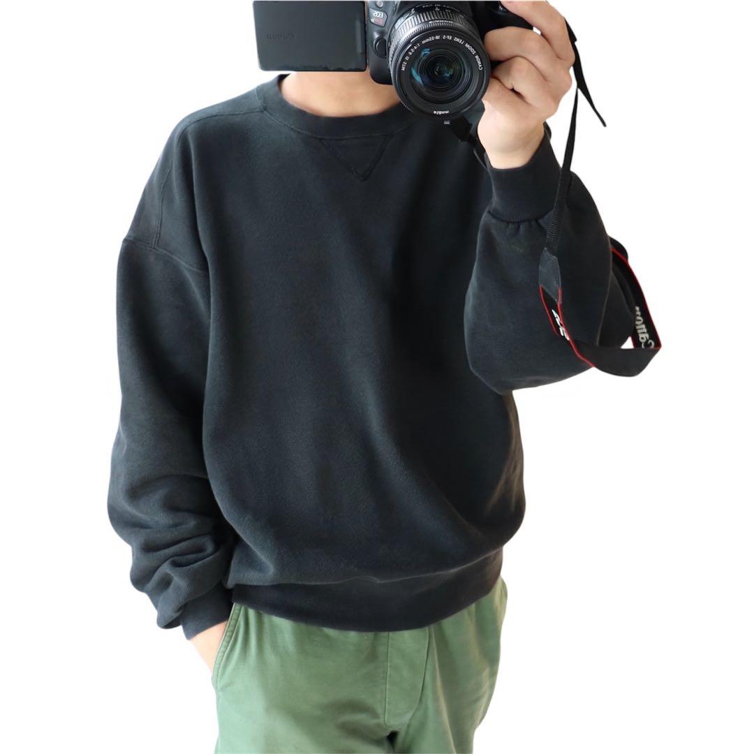 ハイコットン ブラック USA製 90s Russellラッセル スウェットL