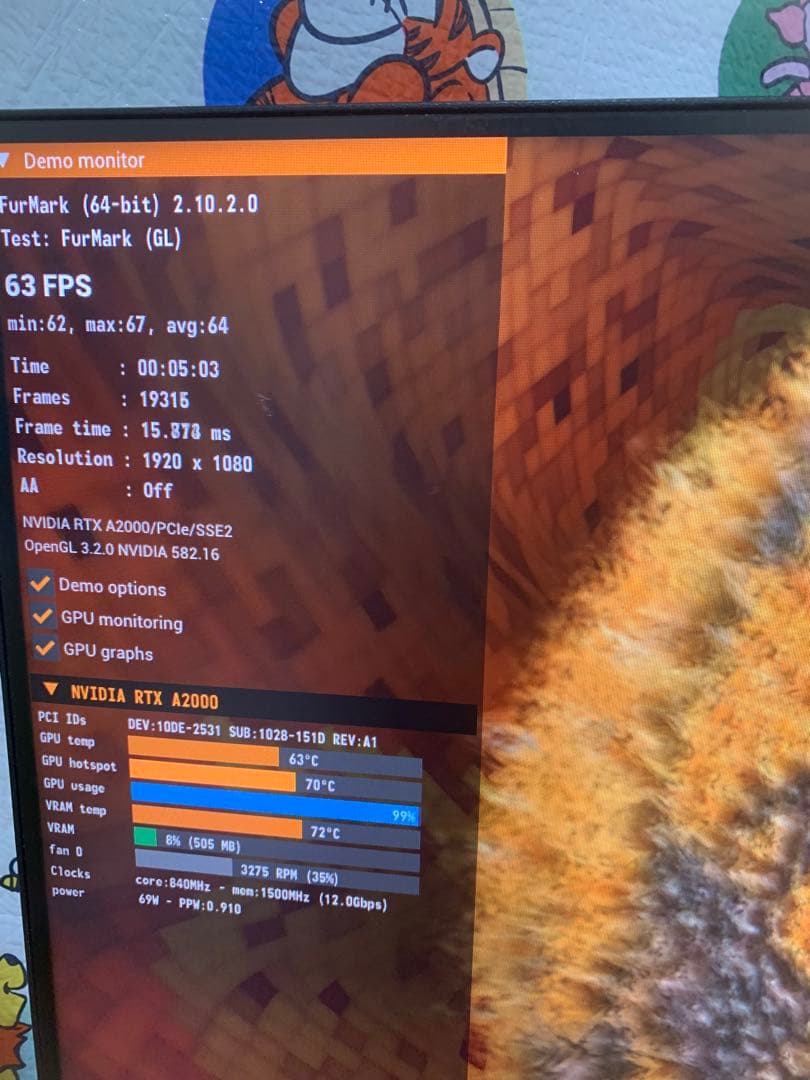 RTX A2000 6GB 動作良好 DP純正ケーブル付