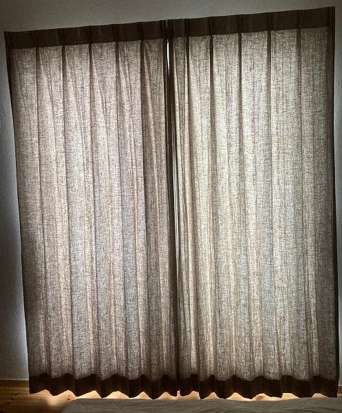 VEJASヴェジャス　unico 天然素材リネンカーテン　2枚　裏地つき