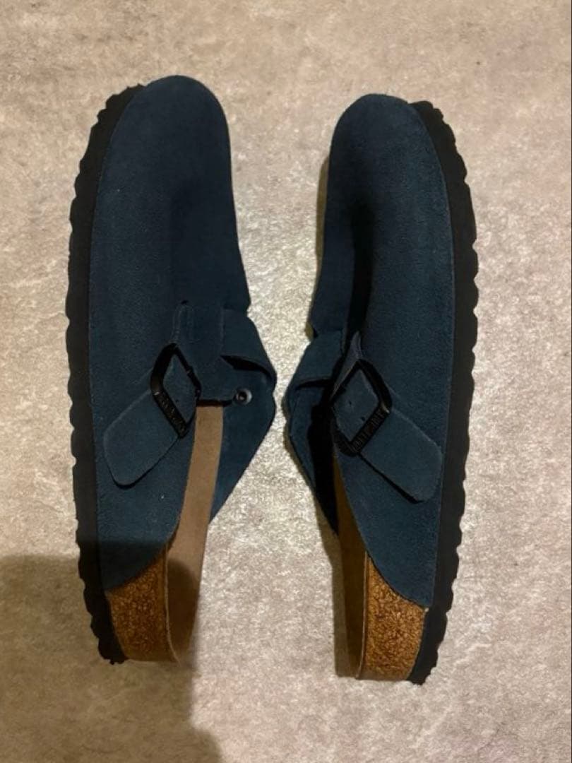 BIRKENSTOCK ボストン 旧ロゴ ネイビー スエード 24.5センチ