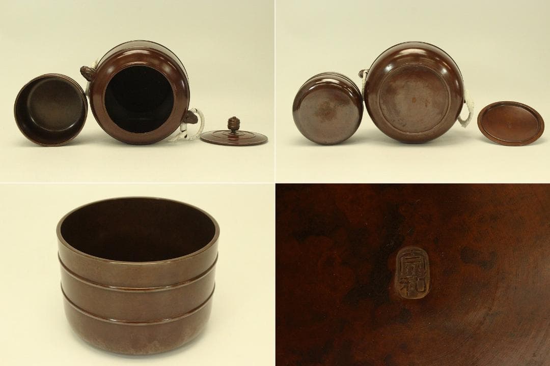 茶道具 鋳銅 台子皆具 一揃 一ノ瀬宗和造 共箱(A682)