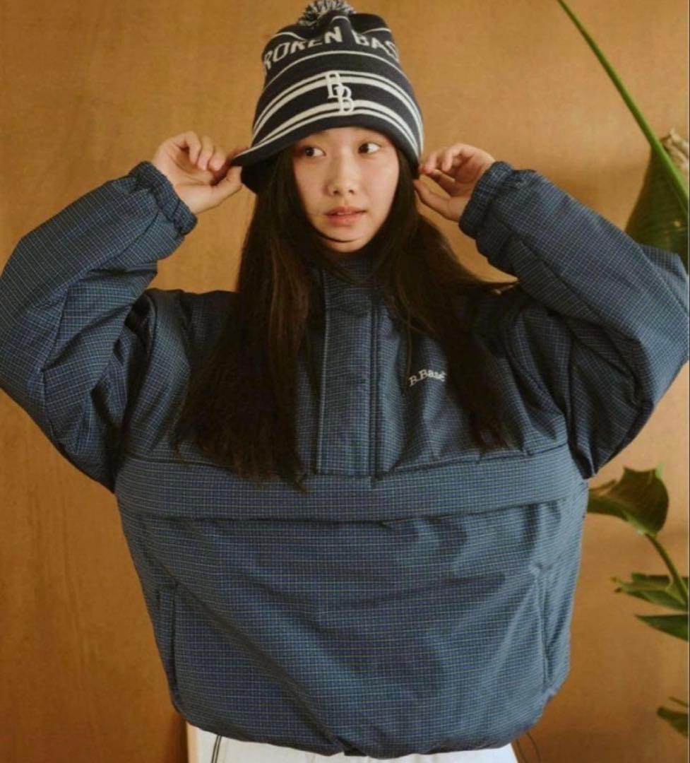 BROKEN BASE パデッドナイロンテックアノラック ネイビー M