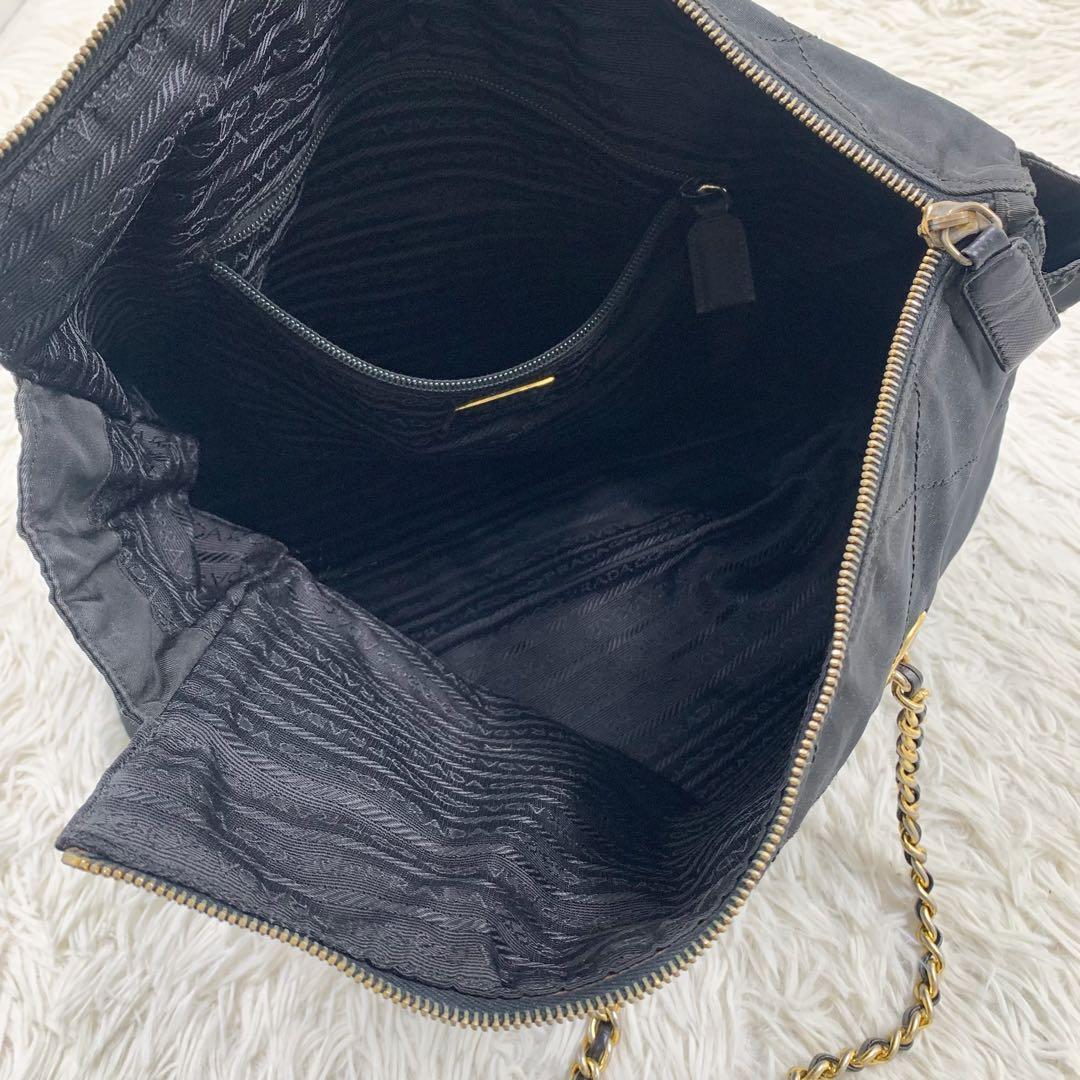 【✨美品✨】プラダ ショルダーバッグ キルティング ナイロン ブラック 保存袋付