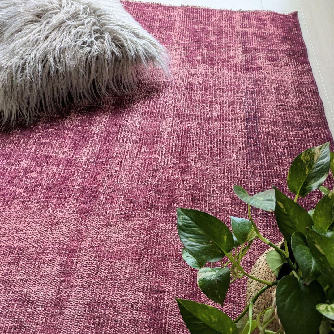 88×170 ワインレッドオーバーダイワンカラー　トルコヴィンテージラグ