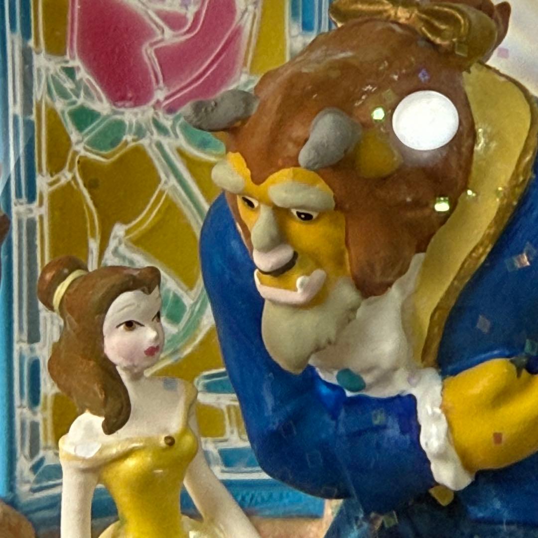 希少 廃盤品★ディズニー 美女と野獣 ライトアップ スノーグローブ スノードーム