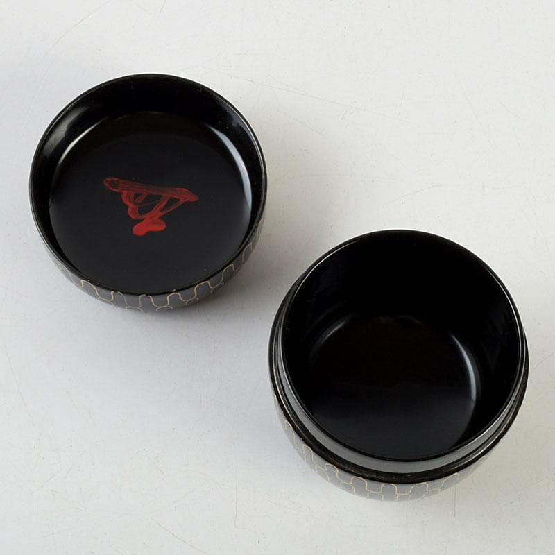 茶道具　中村湖彩作　網目蒔絵　中棗　共布　紫野　小林太玄極め箱　V　9369