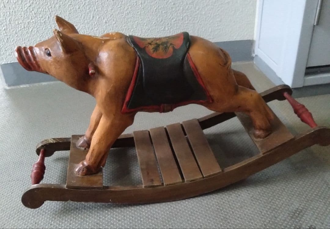 アメリカンアンティーク　1800年代　木馬ならぬ木豚　ロッキンピッグ