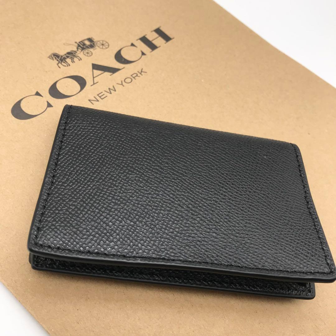 【COACH☆新品】☆ビジネス カード ケース☆ブラック☆名刺入れ☆男女兼用☆