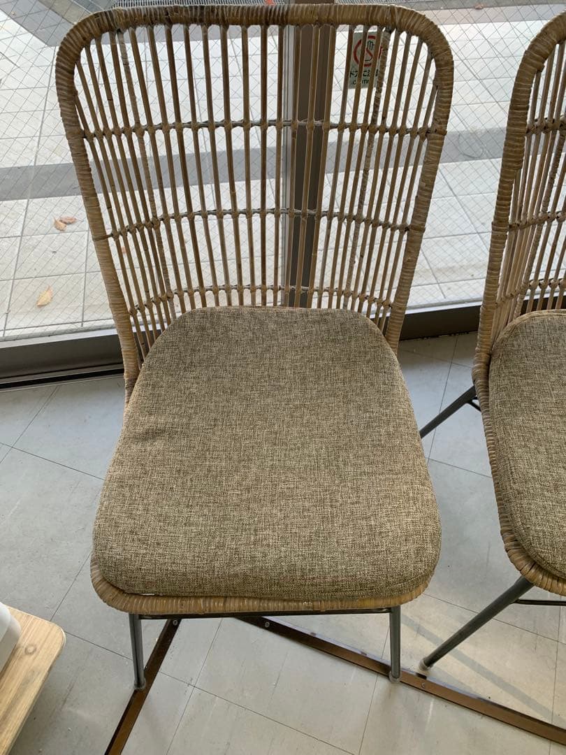 ラタンチェア 2人掛け+1人掛け アンティーク アイアン 輸入品 大阪配送限定