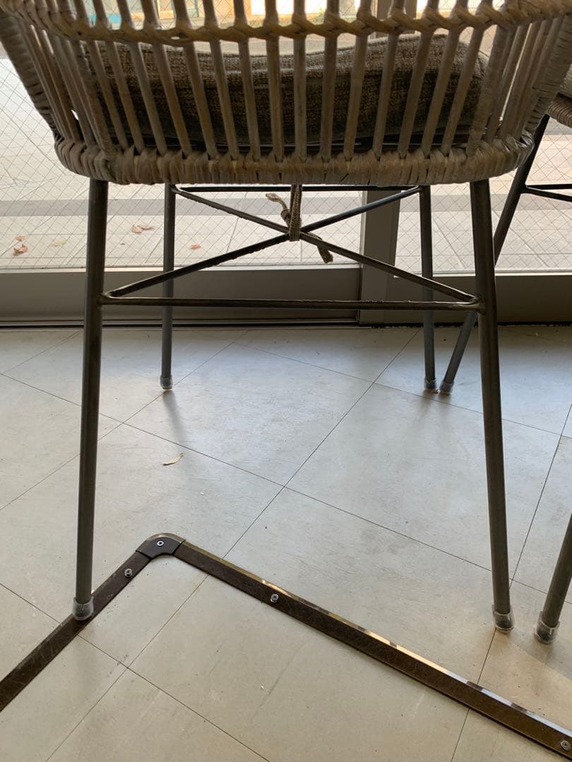 ラタンチェア 2人掛け+1人掛け アンティーク アイアン 輸入品 大阪配送限定