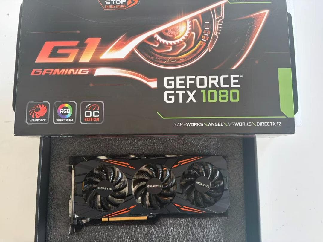 NVIDIA Geforce GTX1080 ビデオカード 8 GB 美品