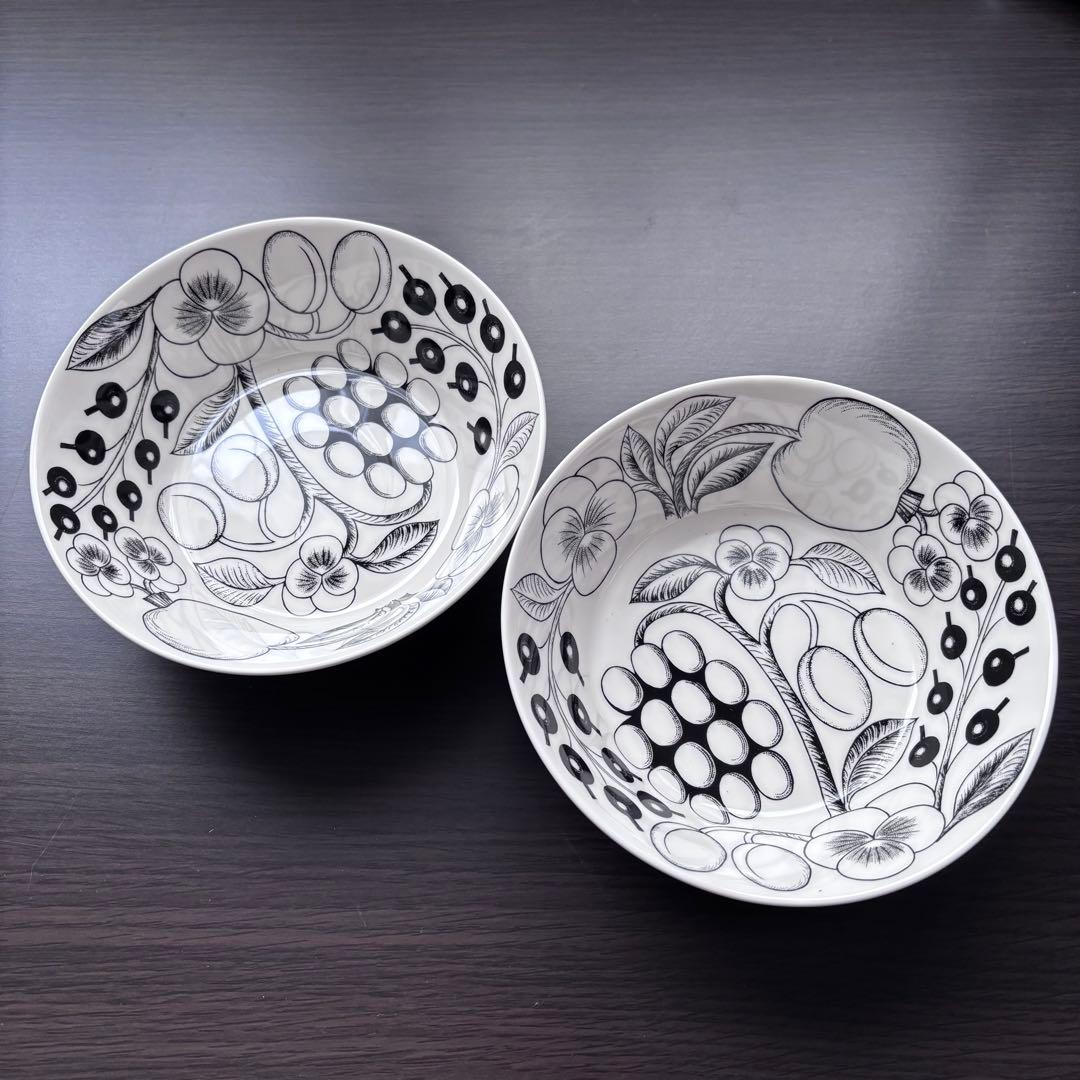 アラビアパラティッシブラック17cmボウル2個