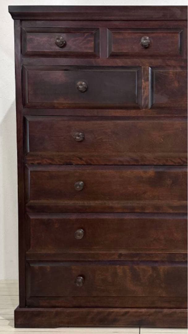 北海道民芸家具♦️最高級　北欧風　ダークブラウン収納箪笥♦️収納棚♦️補償付　送料込