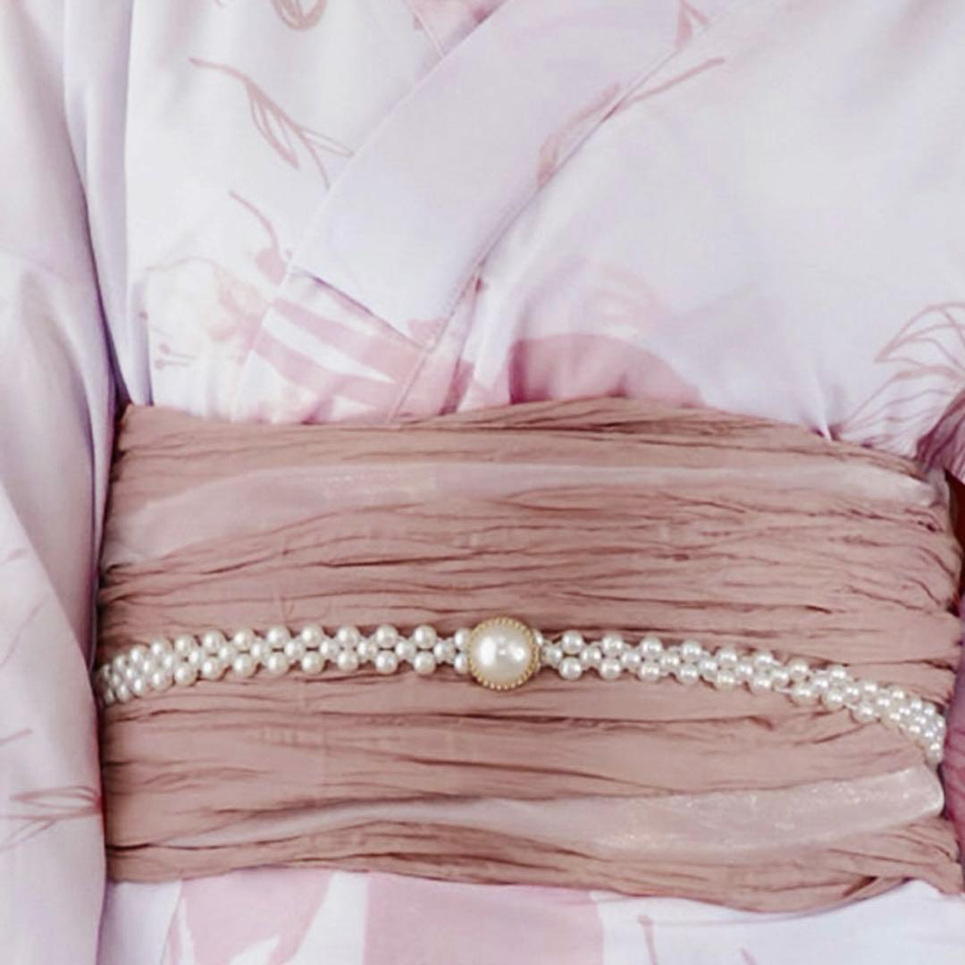 sugar nine ニュアンスピンクフラワー浴衣 浴衣3点セット