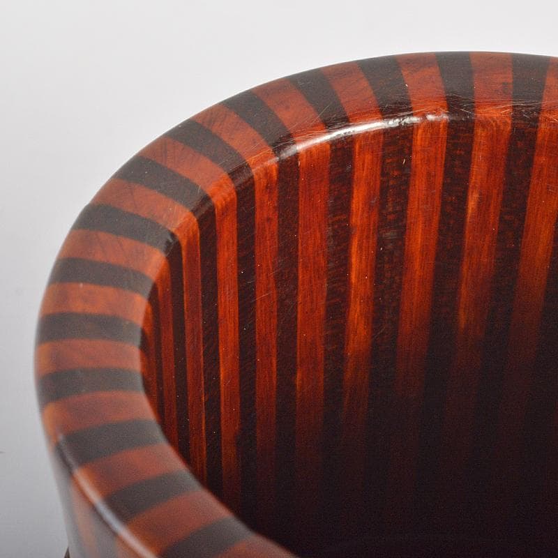 茶道具　友裕作　寄木　茶筒　時代箱付　V　R7407