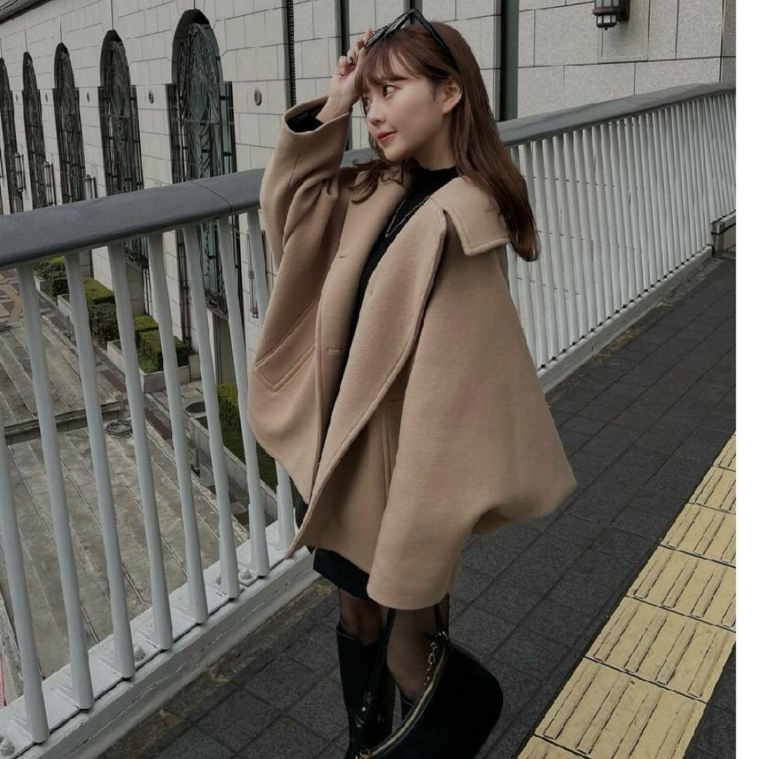 値下げ　ZARA オーバーサイズウールコート ショート　ベージュ