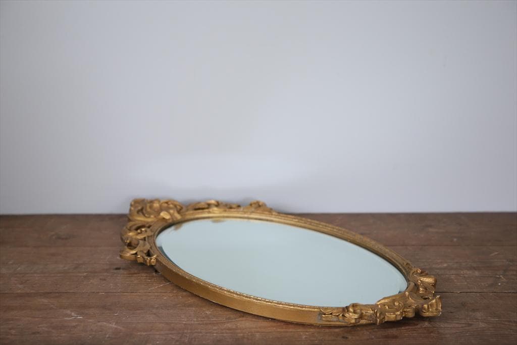 英国アンティークゴールドフレームミラー/壁掛け鏡ウォールミラー(79-298-7