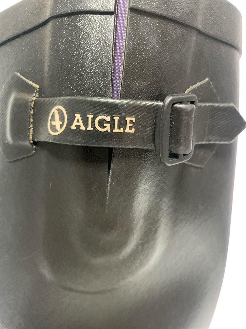 ⭐️未使用級⭐️AIGLEレインブーツ ラバーブーツ　23.5㎝〜24.0㎝ 黒