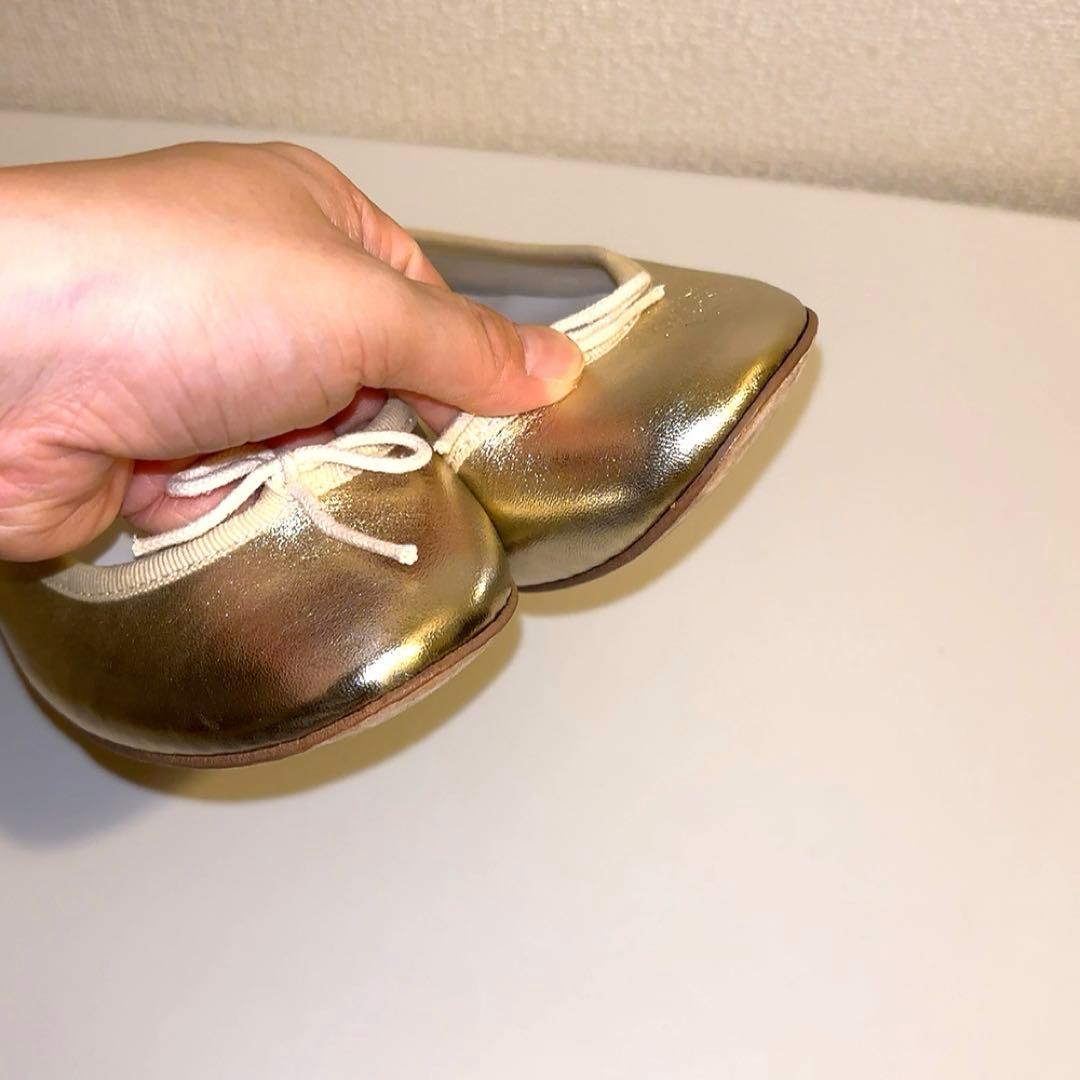 repetto カミーユ バレーシューズ フラット ゴールド 37.5