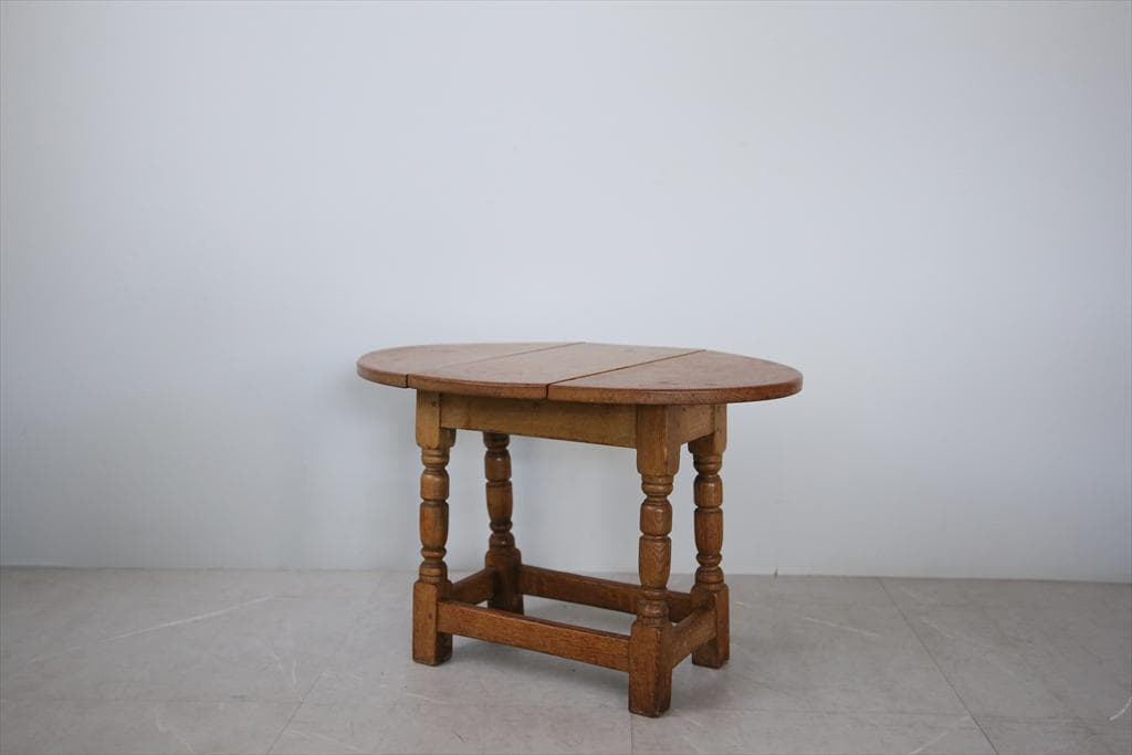 英国アンティーク木製ドロップリーフコーヒーテーブル/バタフライ机(91-106)