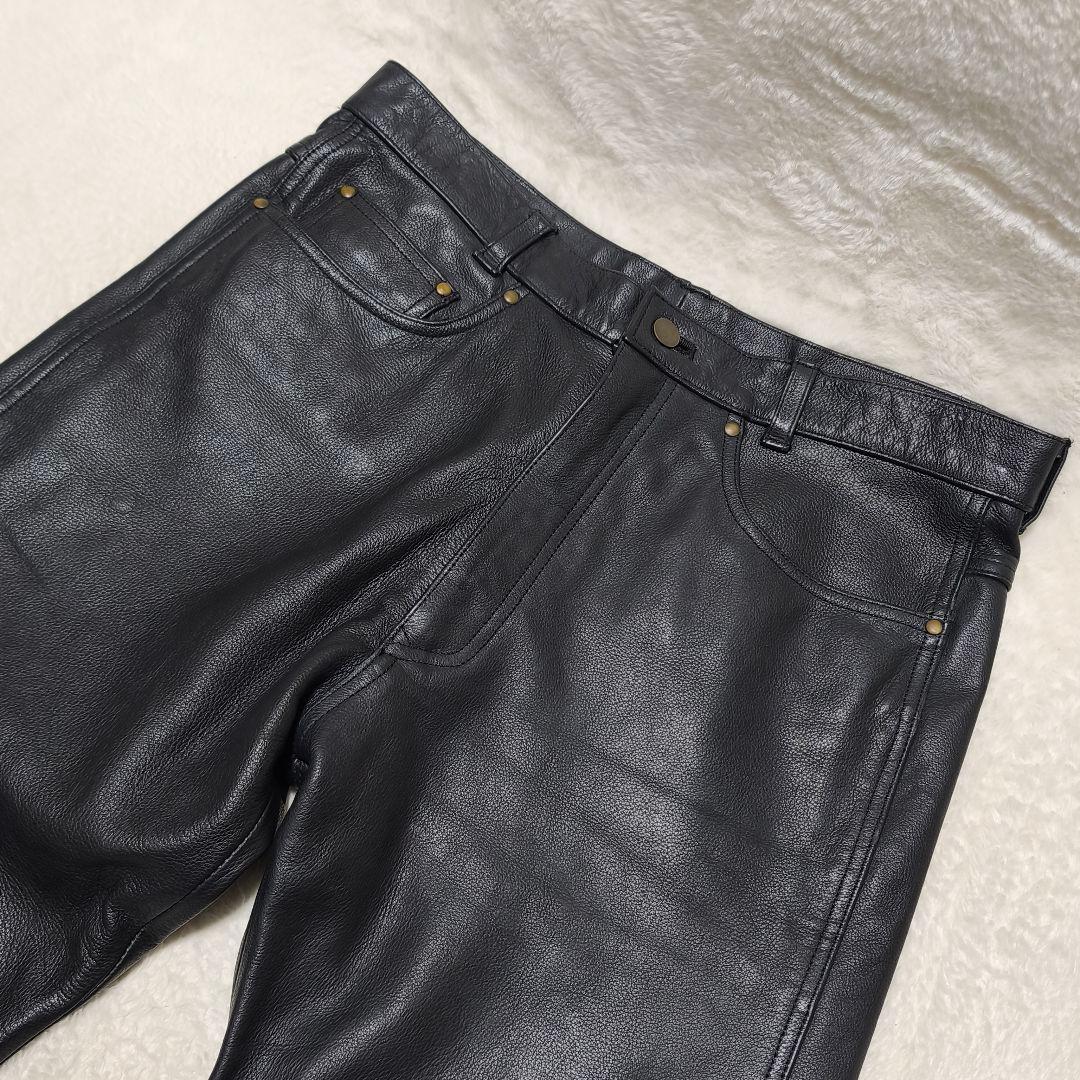 【ソースーンソイ】SRPレザーパンツ ライダースパンツ 本革 ブラック黒
