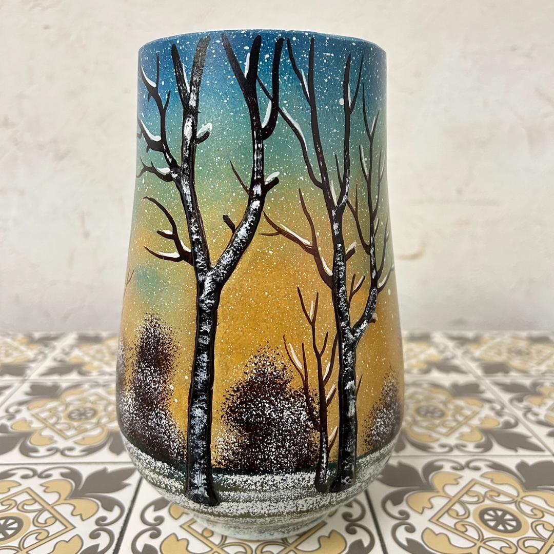 【証明書】ドームナンシー　花瓶　技法アンテルカレール　被せガラス　高さ18cm