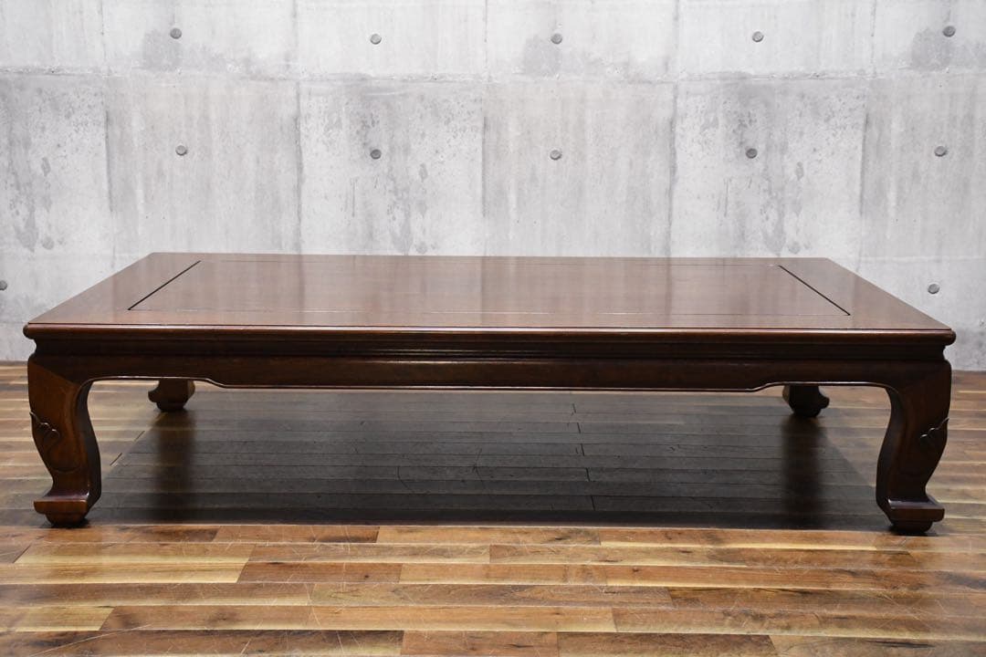 BKK94 伝統工芸 大阪唐木指物 尾崎作 花梨 無垢材 座卓 5尺 唐木家具