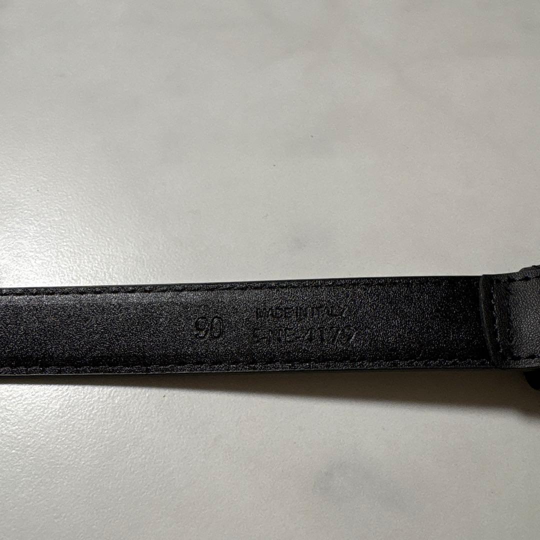 CELINE ブラックレザーベルト