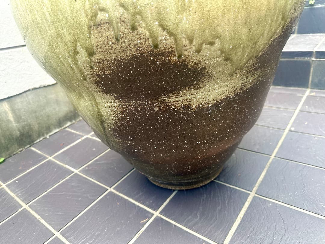 再値下げ　新品　信楽焼　傘立て　大壺　窯変　手造り　高さ60cm　新築祝　開店祝