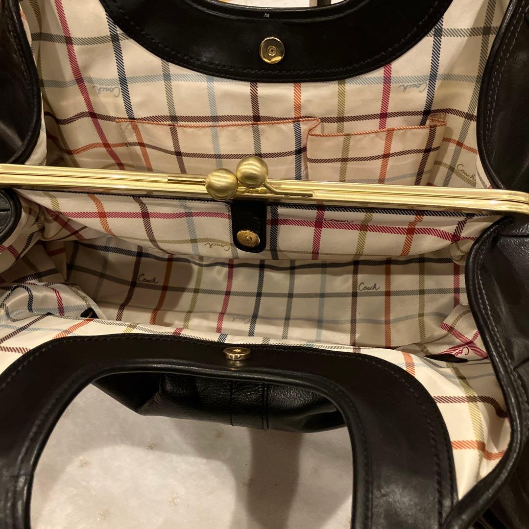 美品　COACH 黒 レザー ワンショルダーバッグ 半月　ストラップ付　保存袋