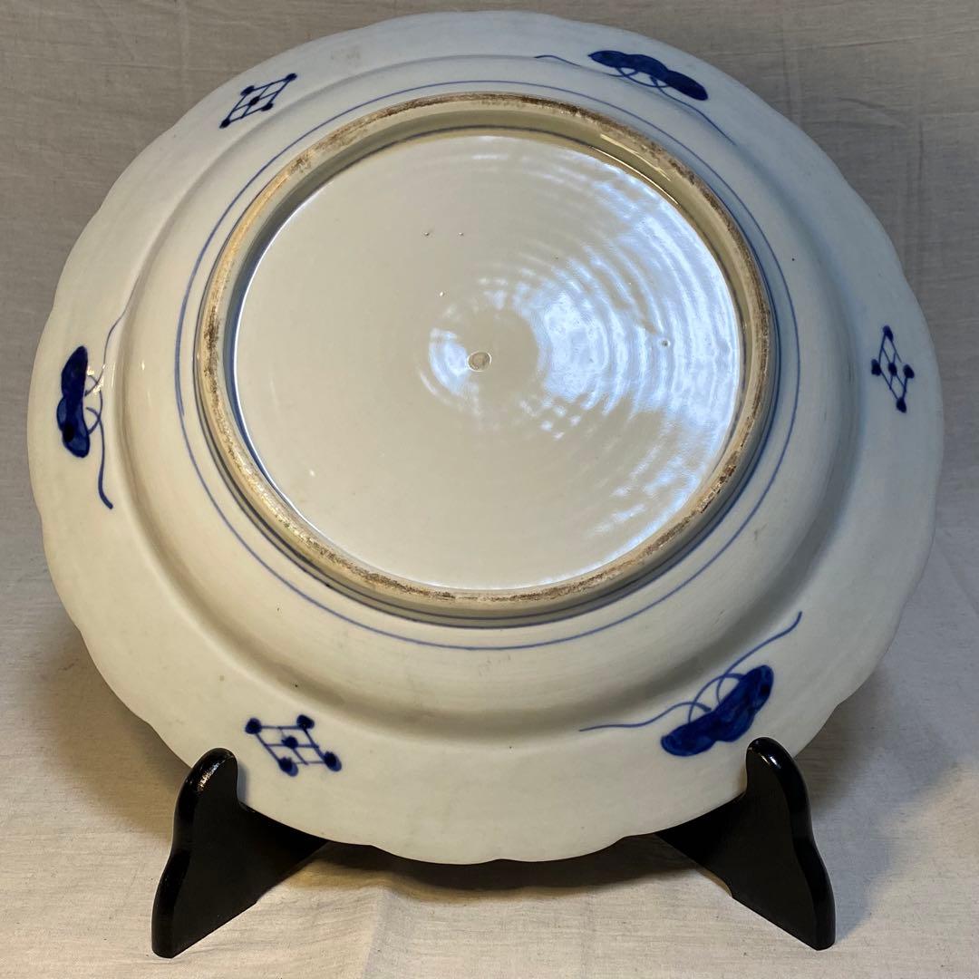 伊万里　古伊万里　大皿　色絵　金襴手　花の図　鳥の図