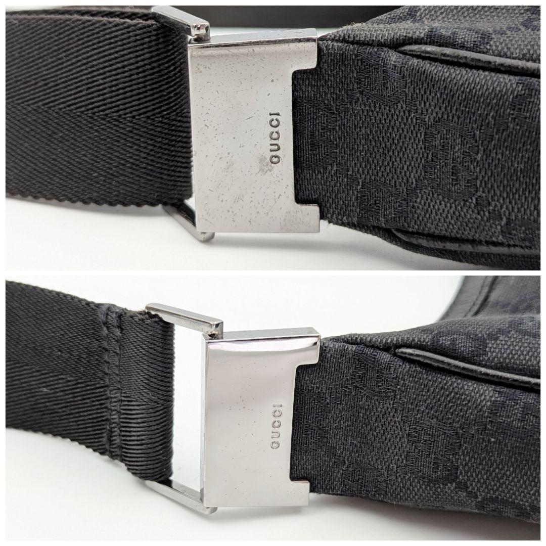 GUCCI グッチ GGキャンバス ショルダーバッグ ホーボー ブラック