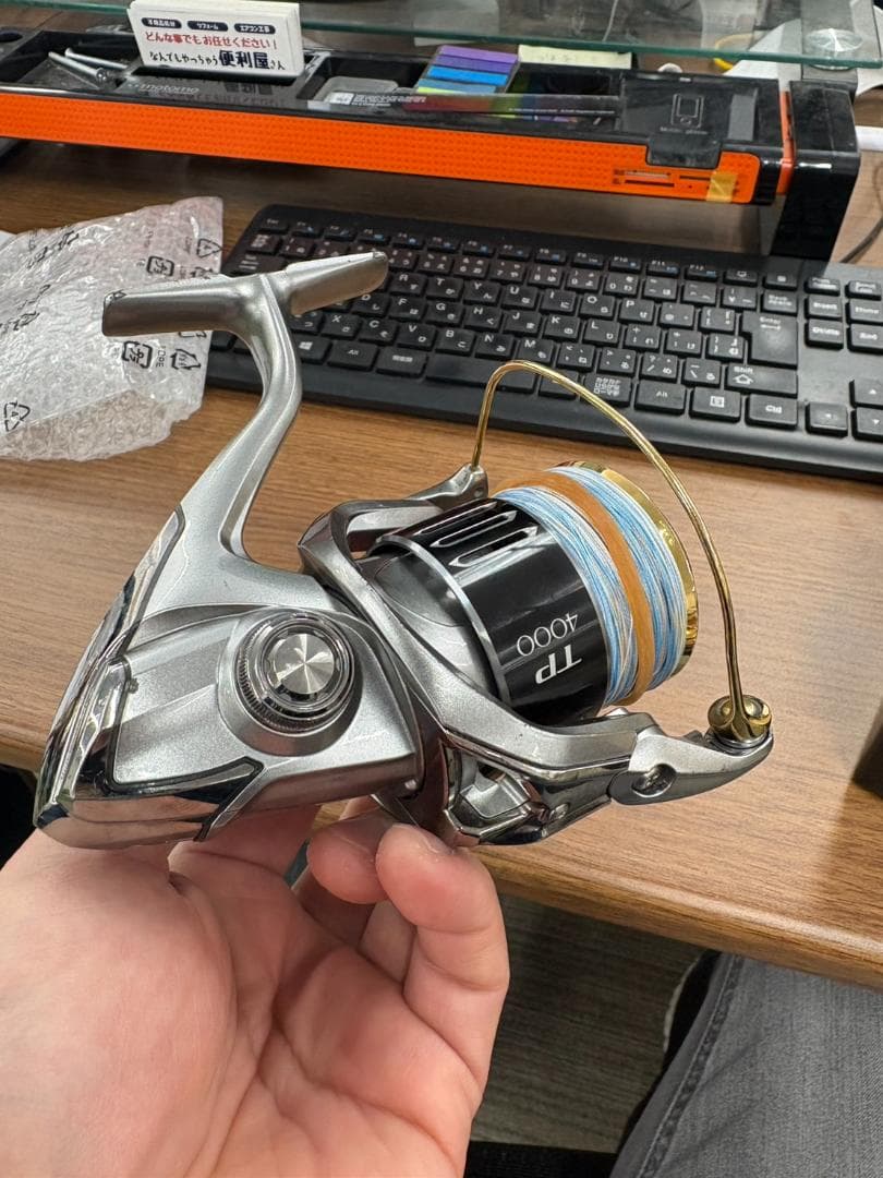 中古 シマノ ツインパワー4000XG ハンドル ゴメクサス スピニングリール